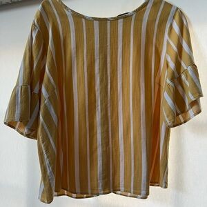 Striped Yellow and White Women's Top